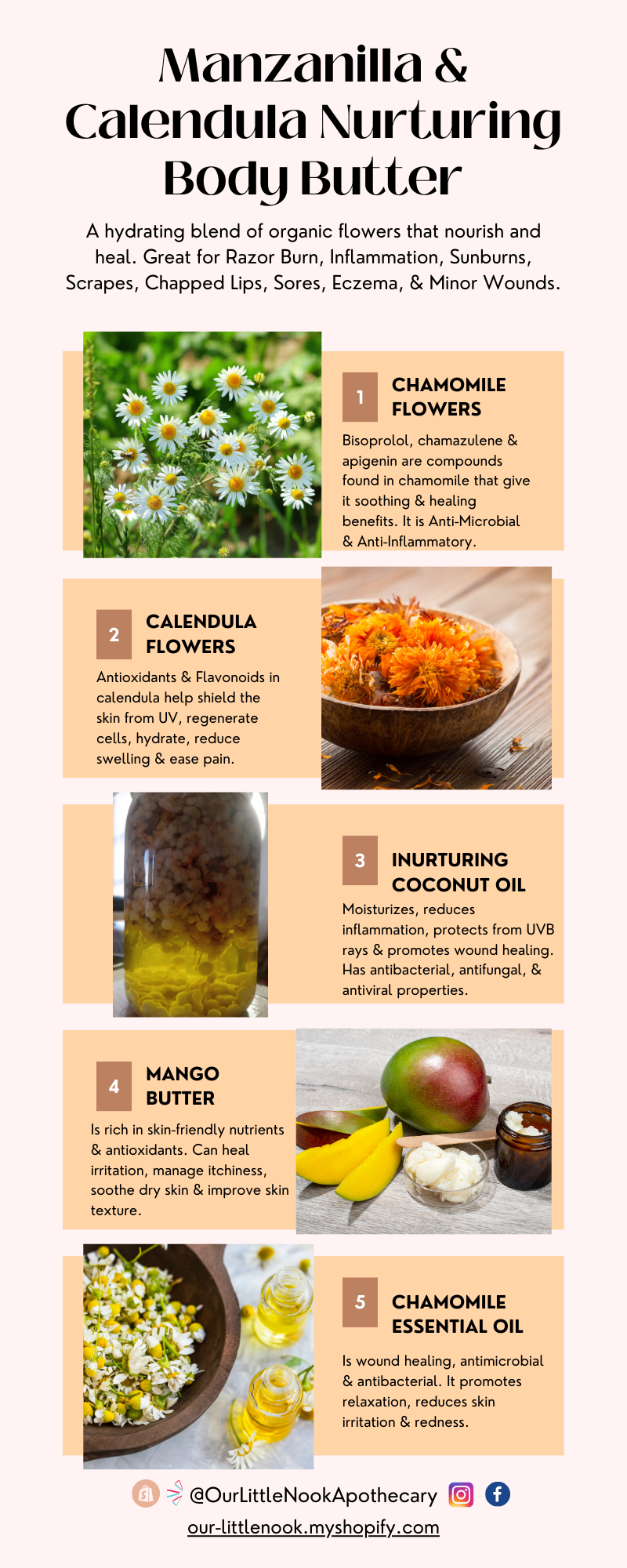 3 OZ Manzanilla & Calendula Body Butter (Chamomile & Calendula)