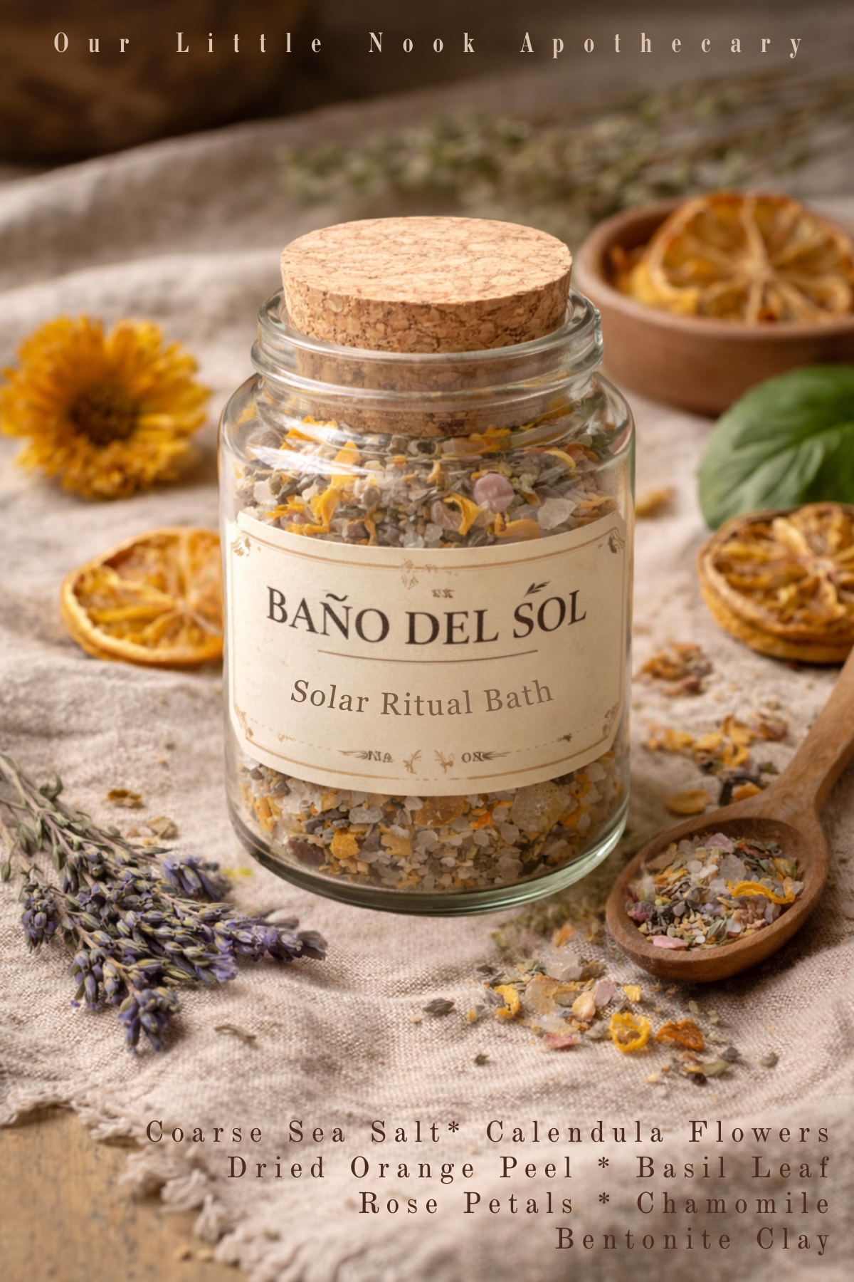 Jar of 'B¡ño del Sol' solar ritual bath 