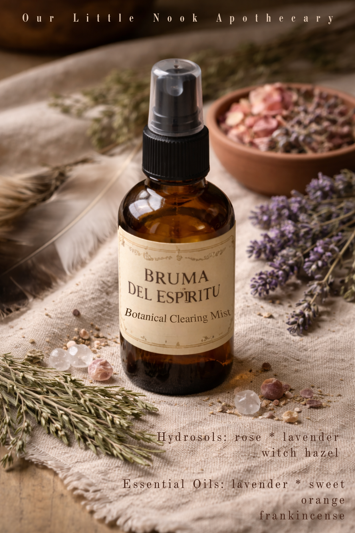 Bottle of Bruma Del Espiritu botanical clearing mix 