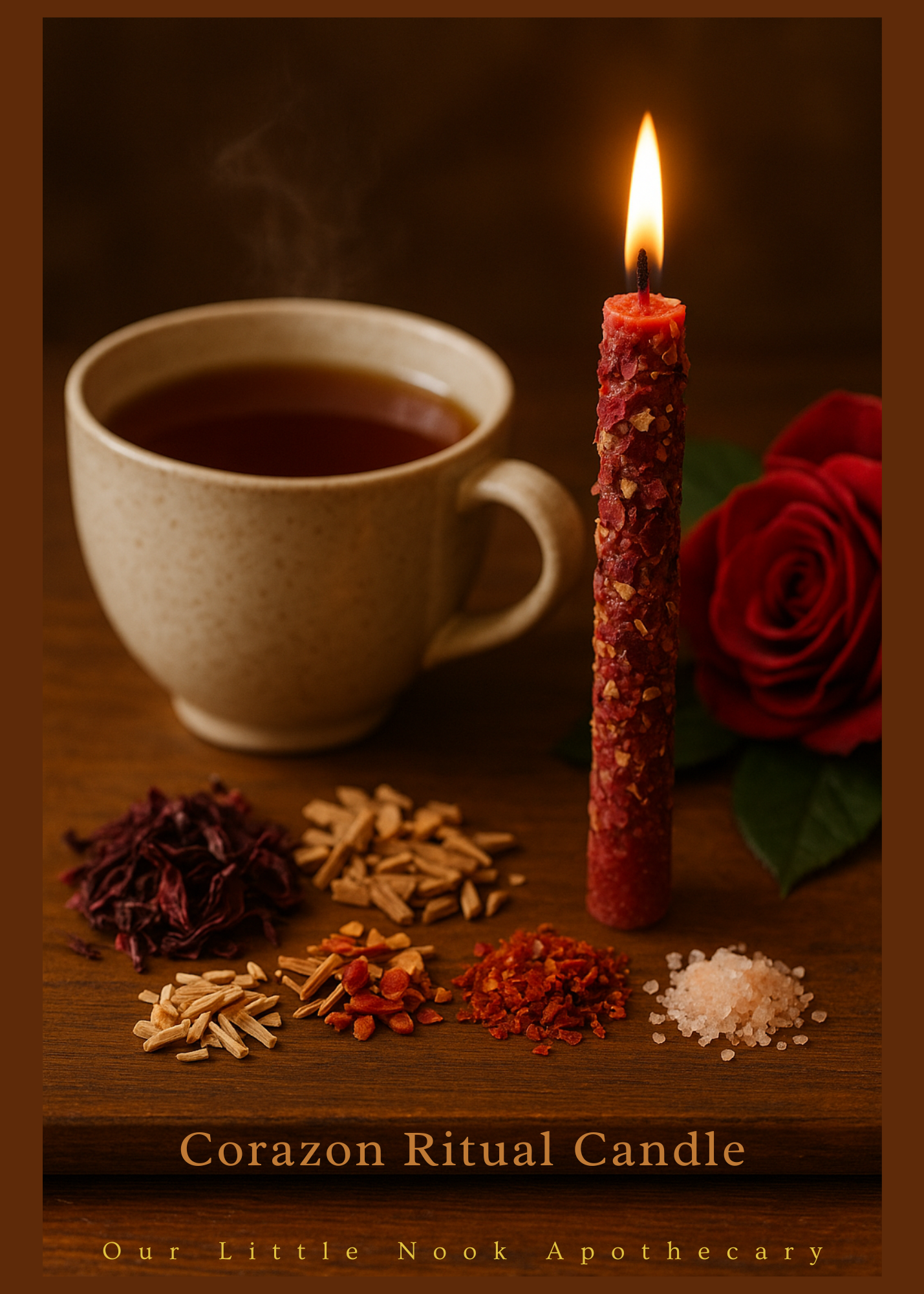 Corazon - Rose & Sandalwood Hand-Dipped Candle