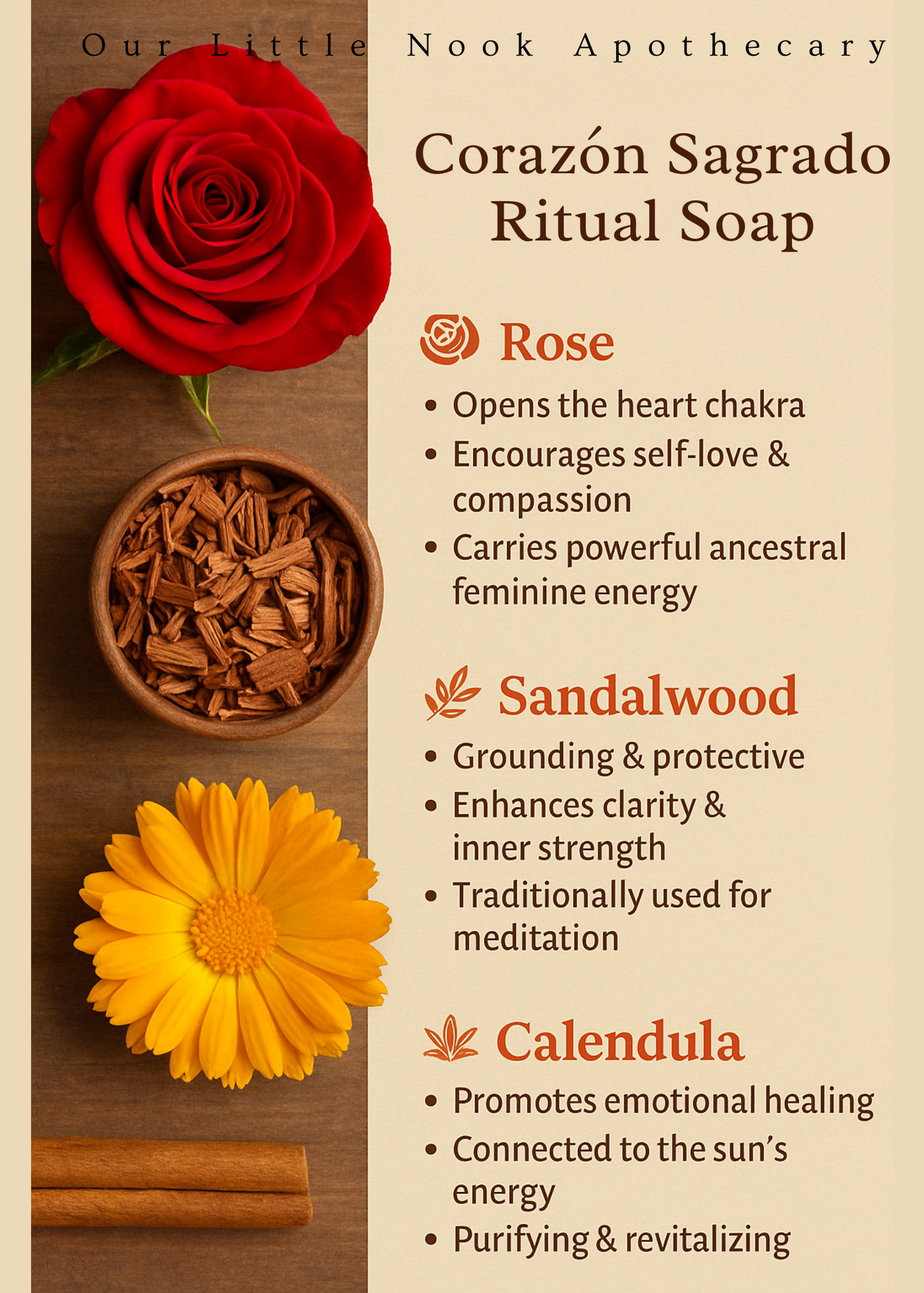 Corazón Sagrado – Sandalwood & Rose Ritual Soap