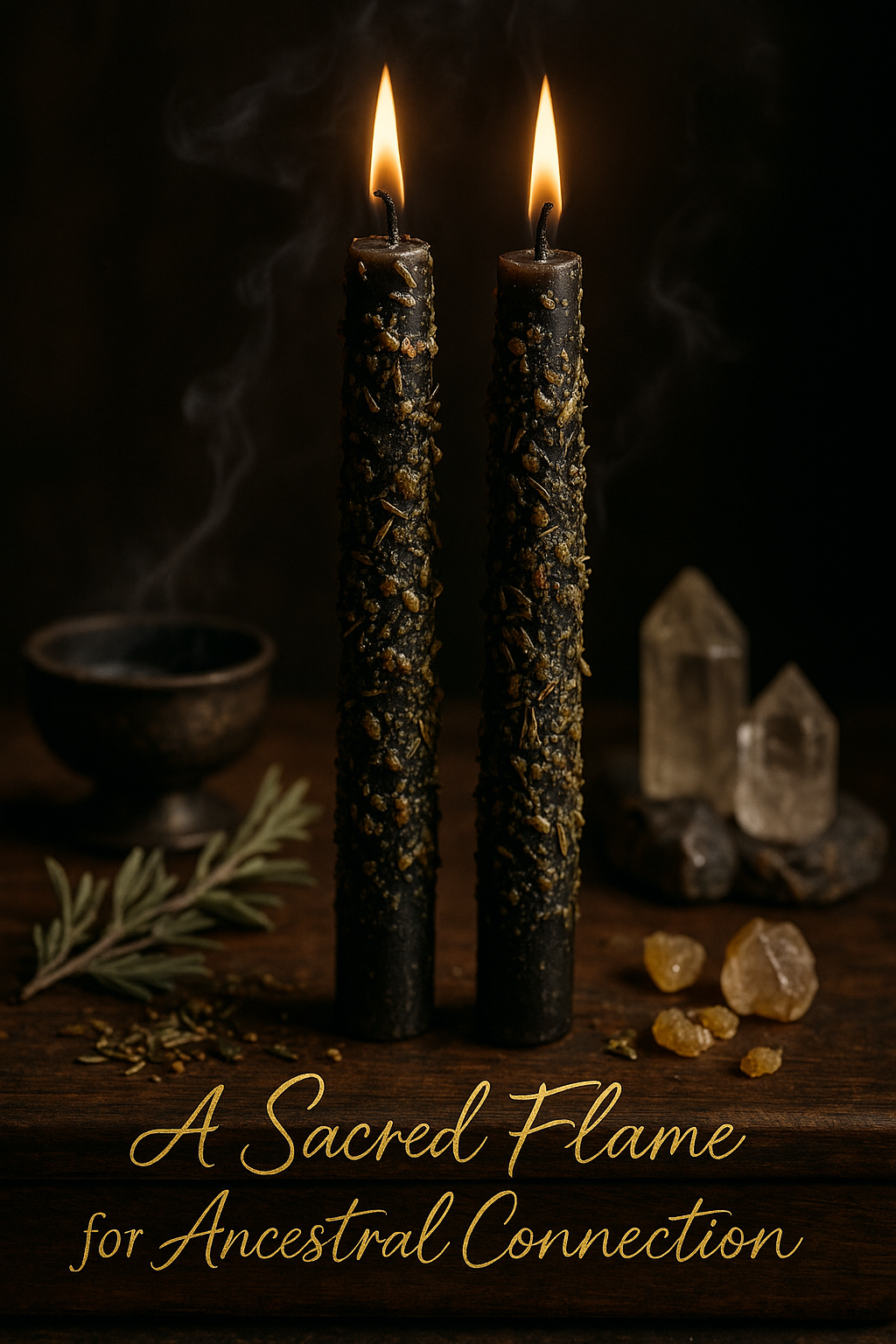 ancestral spirit candle rolled in red clover and chaste berries
